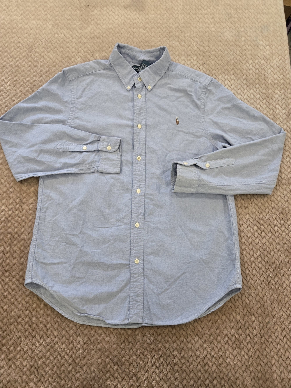 Ralph Lauren Boys XL 18-20 Blue Oxford Cotton Button Down Shirt